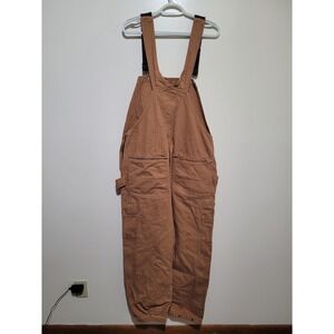 Key Apparel Mens Brown Cotton Duck Bib Overalls Double‎ Knee 40x30 Workwear